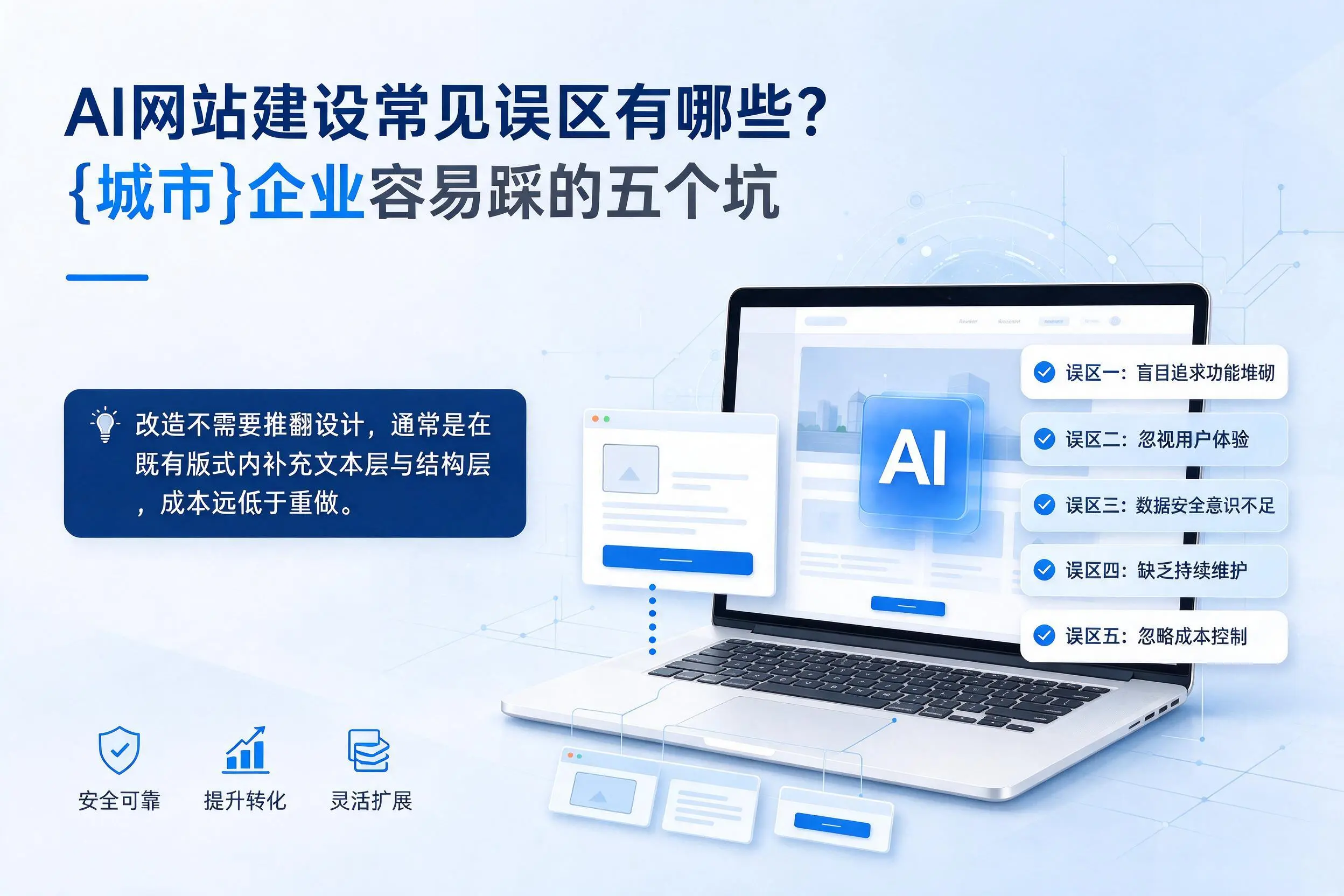 AI网站建设常见误区有哪些?郴州企业容易踩的五个坑
