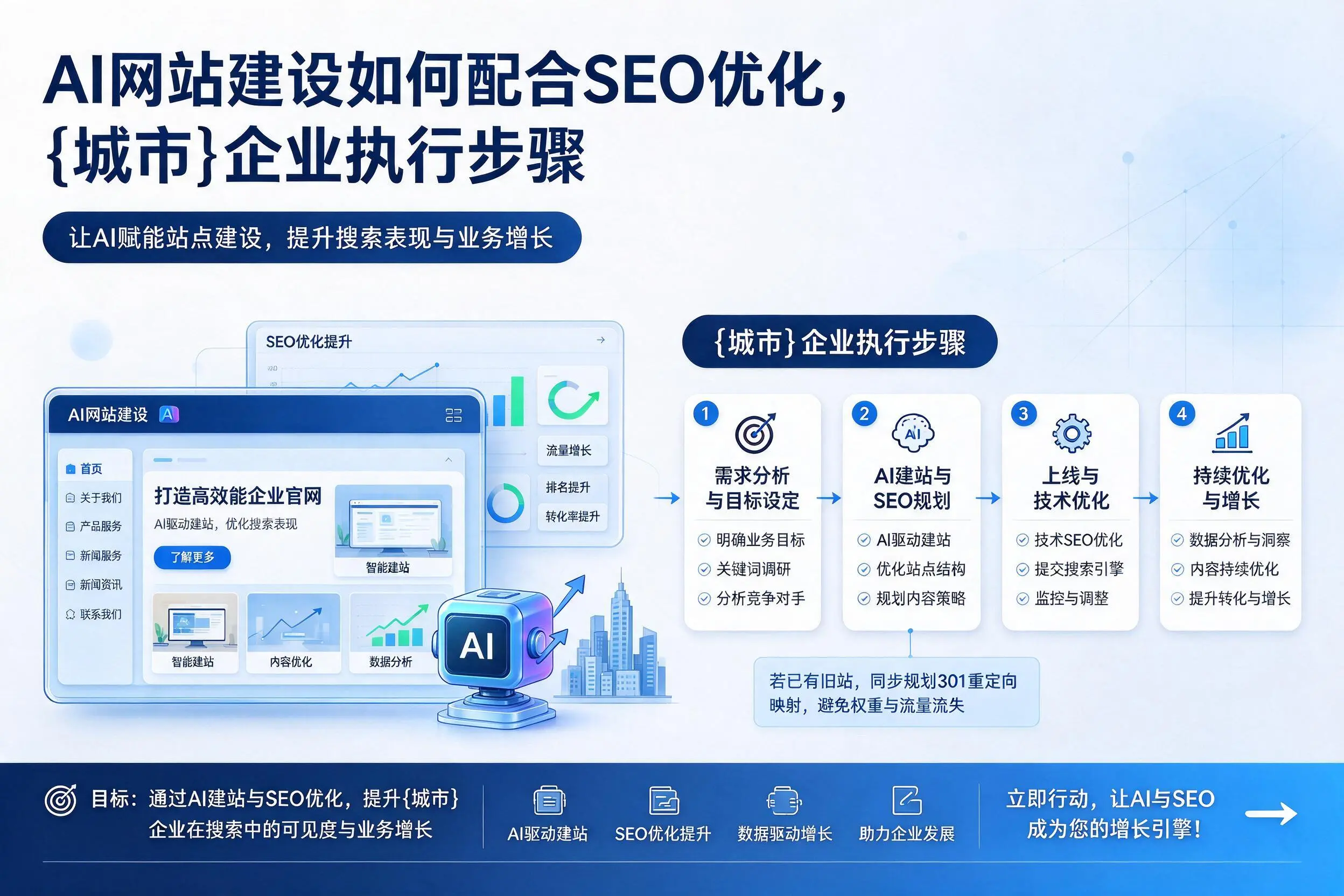 AI网站建设如何配合SEO优化,郴州企业执行步骤