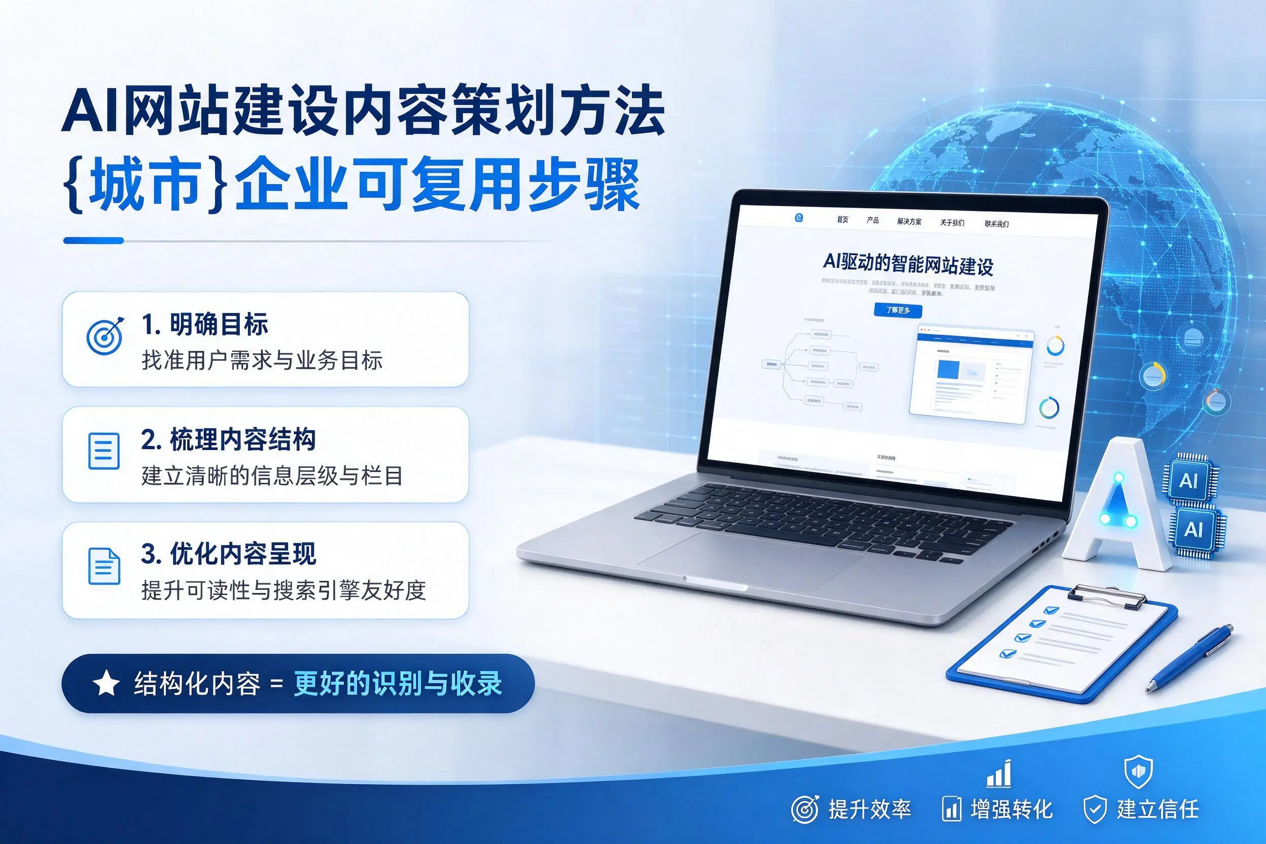 AI网站建设内容策划方法，郴州企业可复用步骤